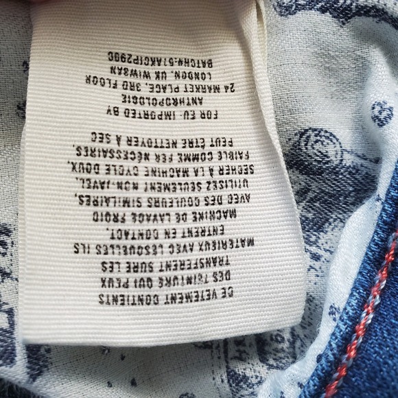 Anthropologie Pilcro and the Letterpress Patched Distressed Jeans Blue Size 32 - Picture 3 of 13